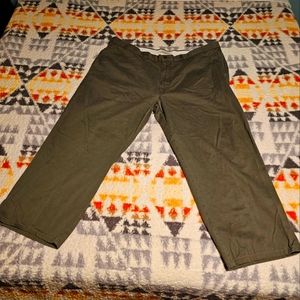 St. John's Bay Worry Free Relaxed Fit Flat Front Chino Olive Khaki 44x30